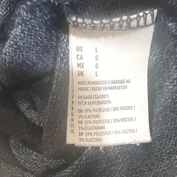 American Eagle L V‑Neck Sweater Navy Black Stripe Knit Fall Layering - Picture 7 of 10